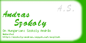 andras szokoly business card